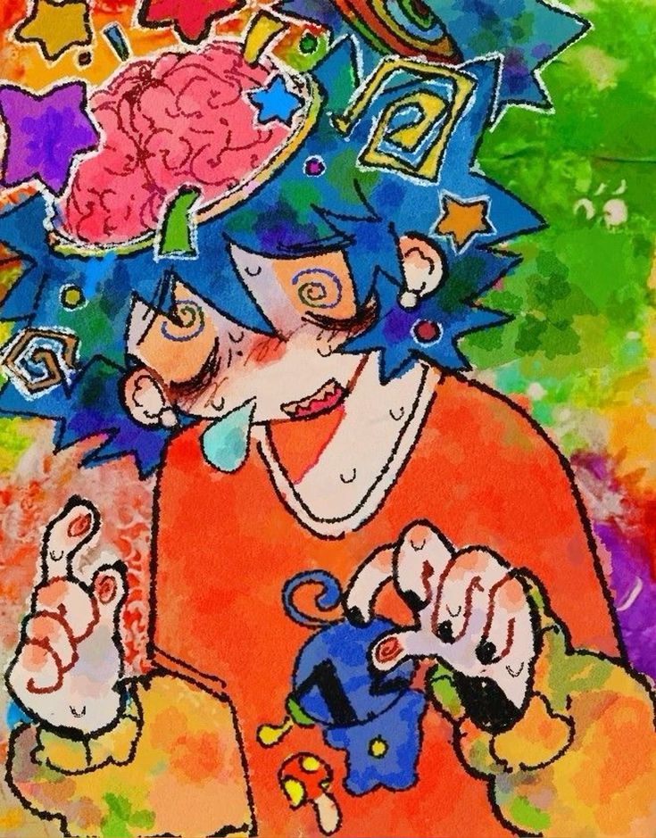 Pez azul con fondo rosa